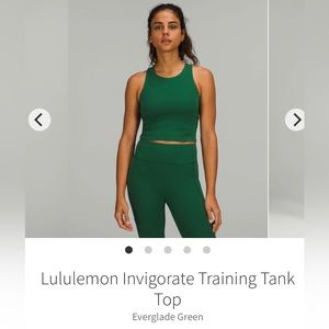 Lululemon Invigorate Tank Everglade Green size 10